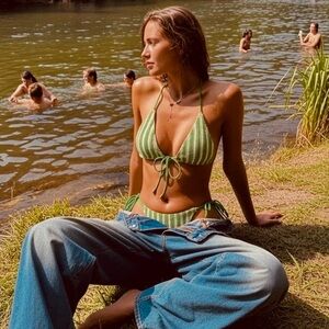 NEW bikini Bohemian TROPICAL swimsuit people fruit free swim push pad